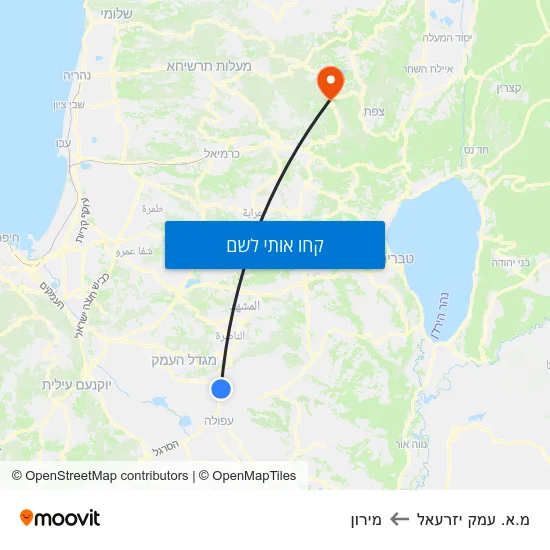 מפת מ.א. עמק יזרעאל למירון