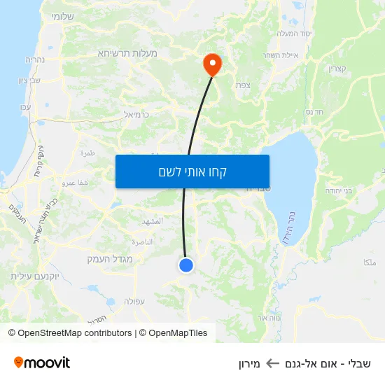 מפת שבלי - אום אל-גנם למירון