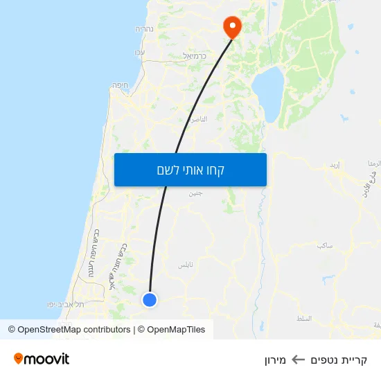 מפת קריית נטפים למירון