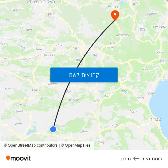 מפת רומת הייב למירון