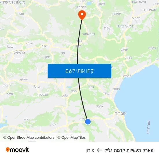מפת פארק תעשיות קדמת גליל למירון