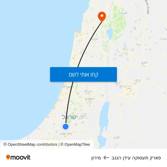 מפת פארק תעסוקה עידן הנגב למירון