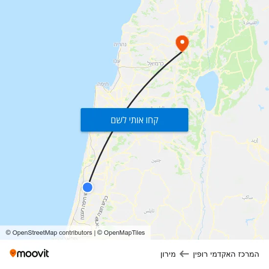 מפת המרכז האקדמי רופין למירון