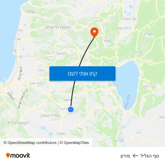 מפת נוף הגליל למירון