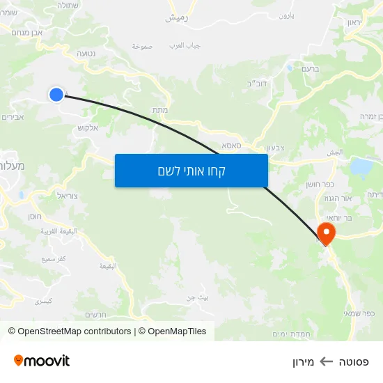 מפת פסוטה למירון