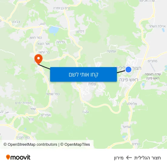 מפת חצור הגלילית למירון