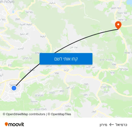 מפת כרמיאל למירון