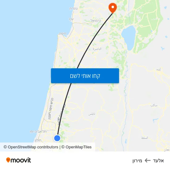 מפת אלעד למירון