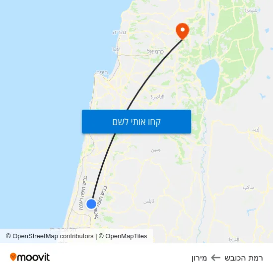 מפת רמת הכובש למירון