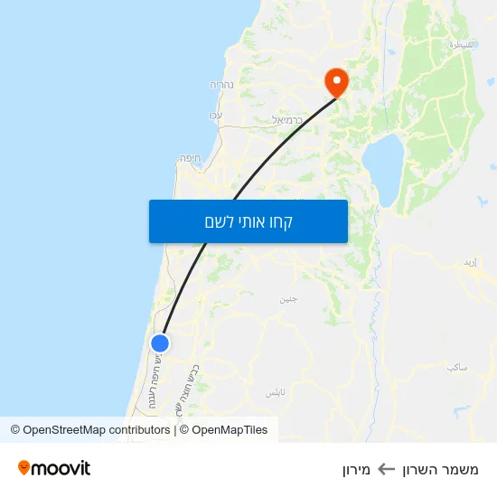 מפת משמר השרון למירון
