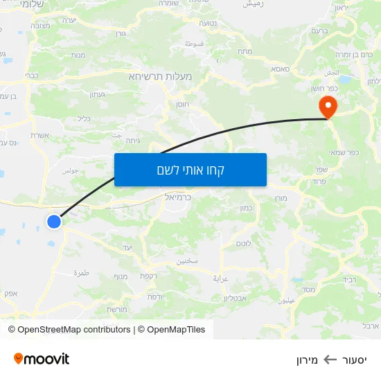 מפת יסעור למירון