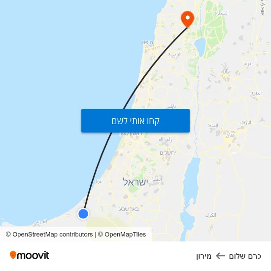 מפת כרם שלום למירון