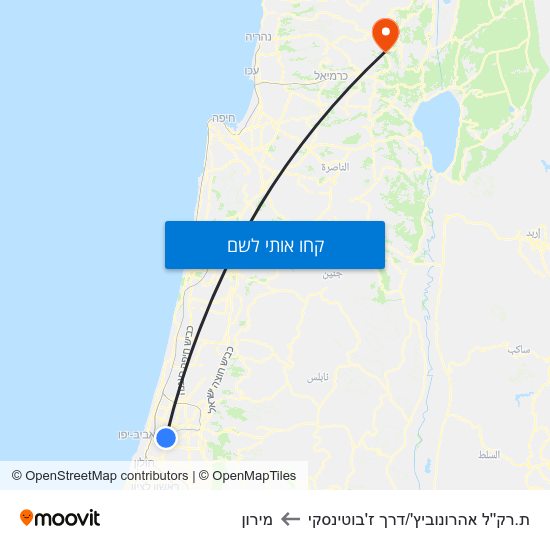 מפת ת.רק''ל אהרונוביץ'/דרך ז'בוטינסקי למירון