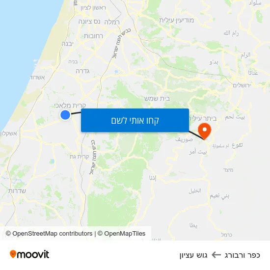 מפת כפר ורבורג לגוש עציון
