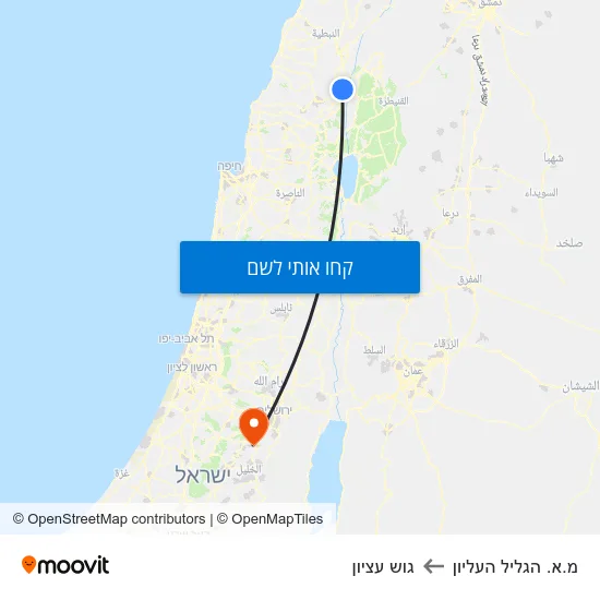 מפת מ.א. הגליל העליון לגוש עציון
