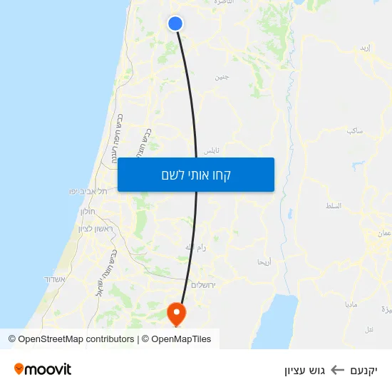 מפת יקנעם לגוש עציון