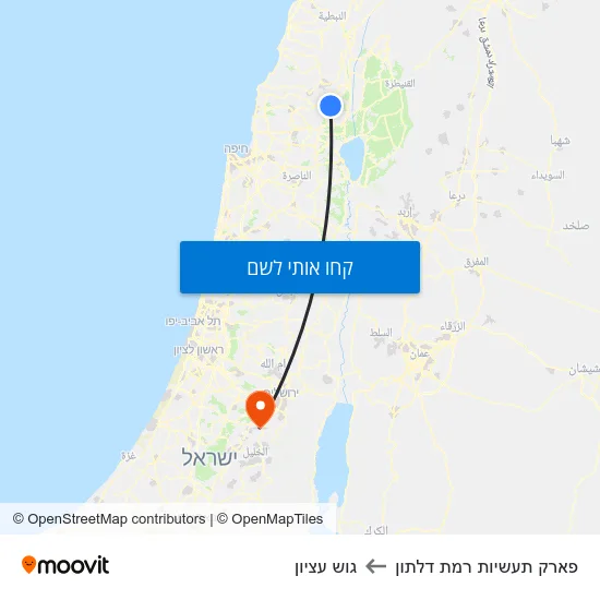 מפת פארק תעשיות רמת דלתון לגוש עציון