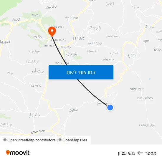 מפת אספר לגוש עציון