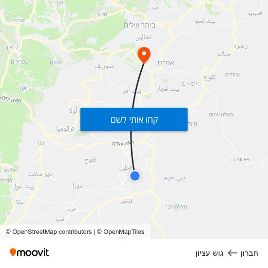 מפת חברון לגוש עציון