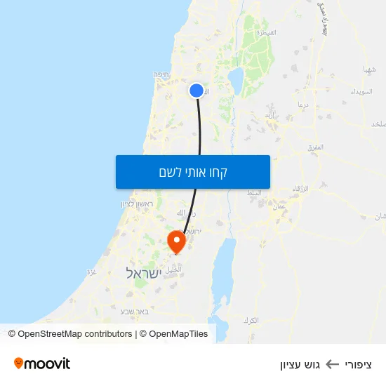 מפת ציפורי לגוש עציון