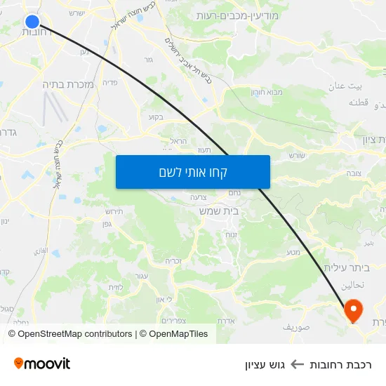מפת רכבת רחובות לגוש עציון