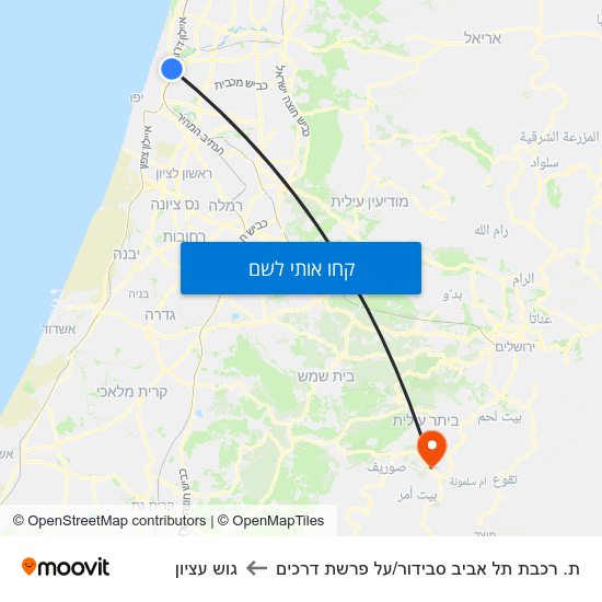 מפת ת. רכבת תל אביב סבידור/על פרשת דרכים לגוש עציון