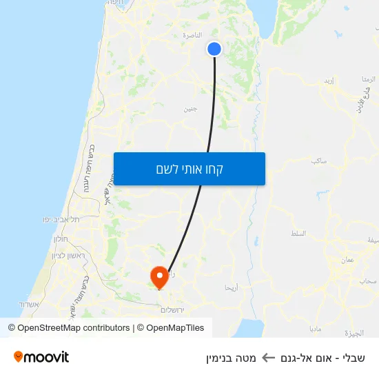 מפת שבלי - אום אל-גנם למטה בנימין