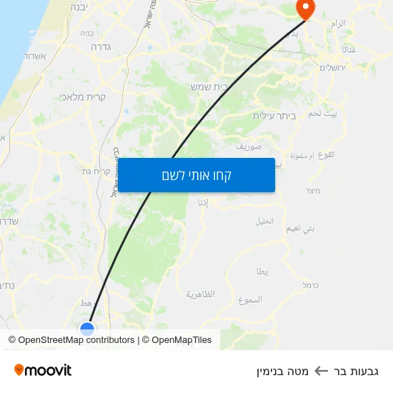 מפת גבעות בר למטה בנימין