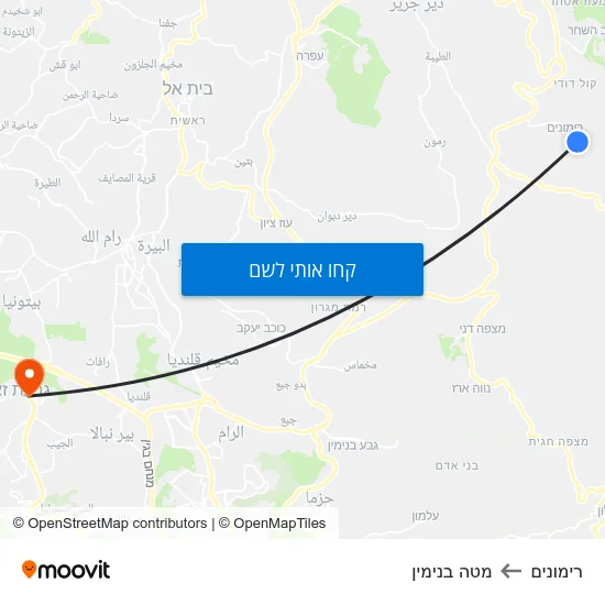 מפת רימונים למטה בנימין