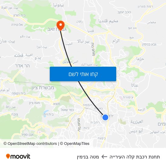 מפת תחנת רכבת קלה העירייה למטה בנימין