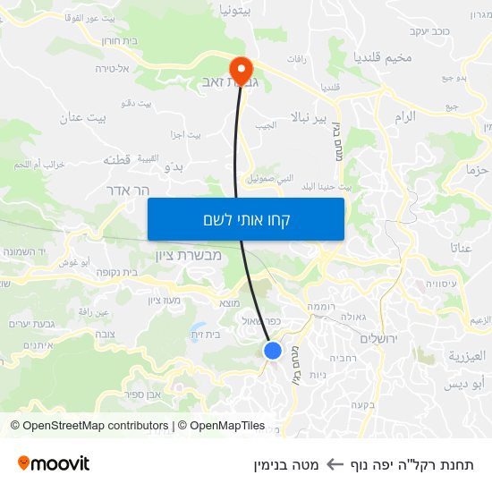 מפת תחנת רקל''ה יפה נוף למטה בנימין