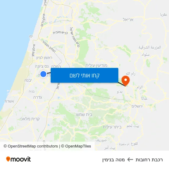 מפת רכבת רחובות למטה בנימין