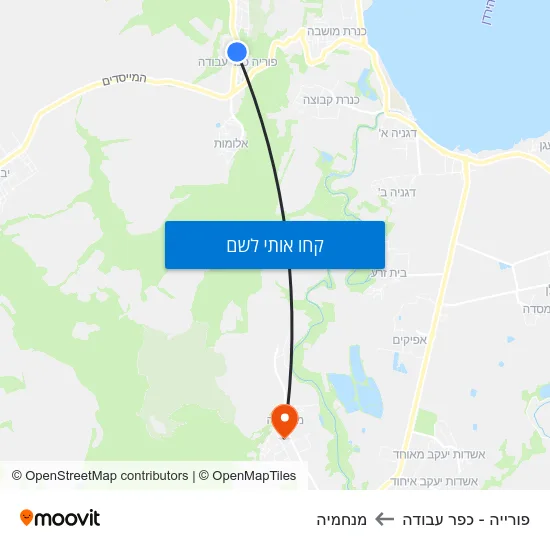 מפת פורייה - כפר עבודה למנחמיה