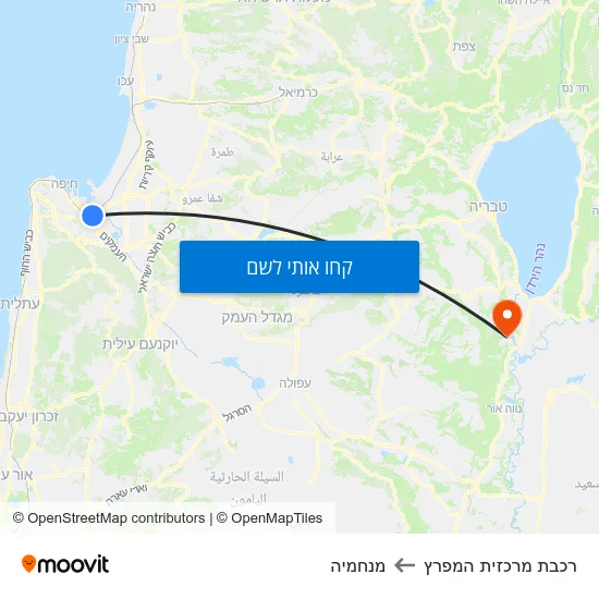 מפת רכבת מרכזית המפרץ למנחמיה
