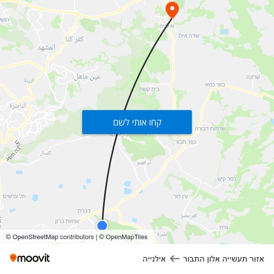 מפת אזור תעשייה אלון התבור לאילנייה