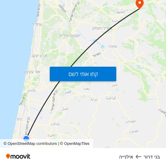 מפת בני דרור לאילנייה