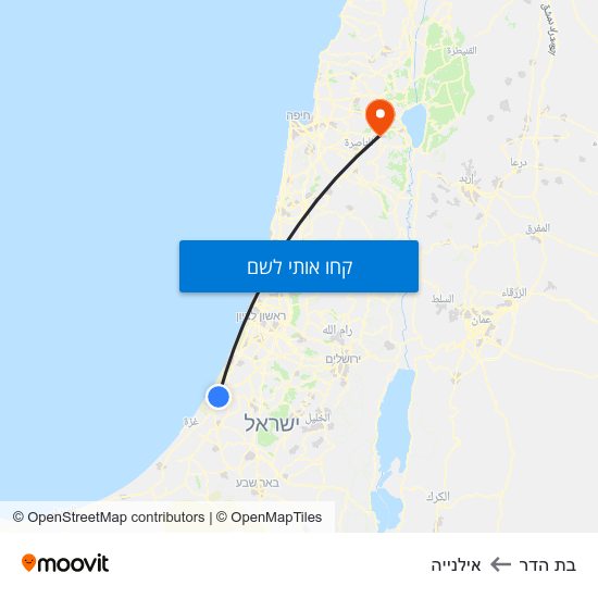 מפת בת הדר לאילנייה