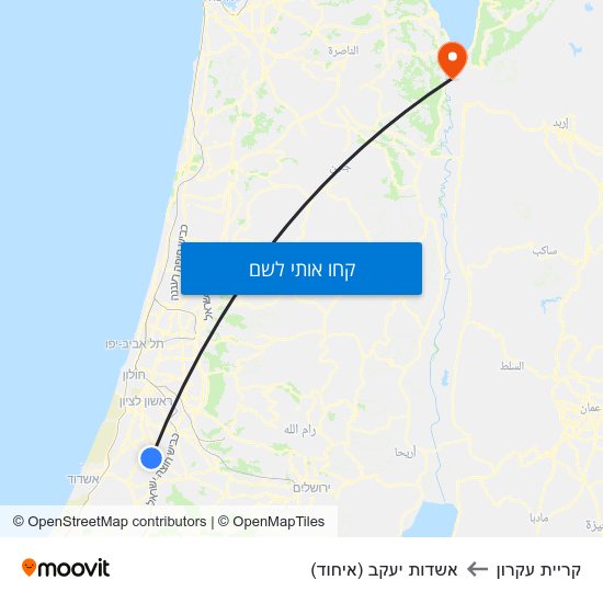 מפת קריית עקרון לאשדות יעקב (איחוד)