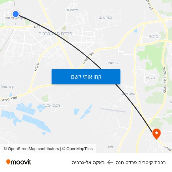 מפת רכבת קיסריה פרדס חנה לבאקה אל-גרביה