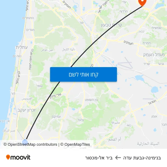 מפת בנימינה-גבעת עדה לביר אל-מכסור