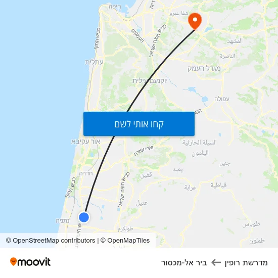 מפת מדרשת רופין לביר אל-מכסור