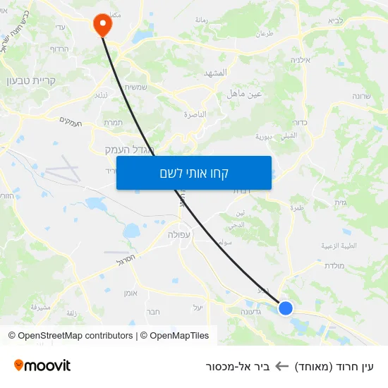 מפת עין חרוד (מאוחד) לביר אל-מכסור