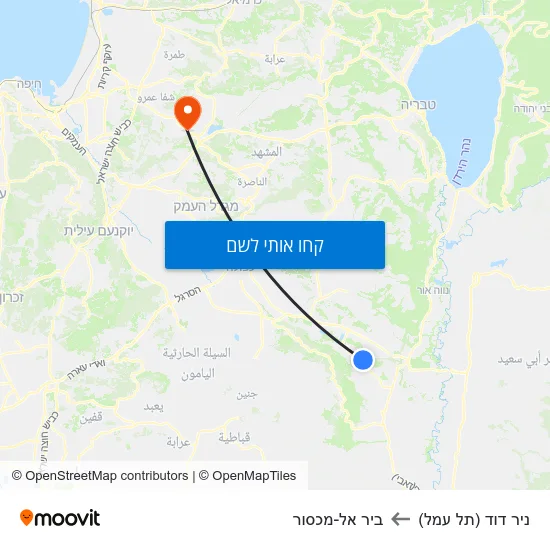 מפת ניר דוד (תל עמל) לביר אל-מכסור