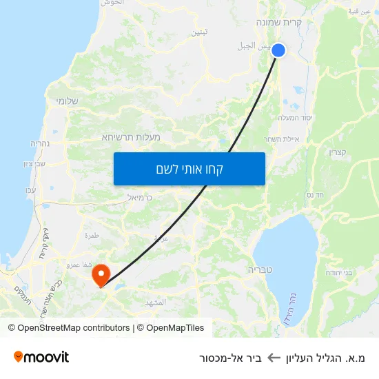 מפת מ.א. הגליל העליון לביר אל-מכסור