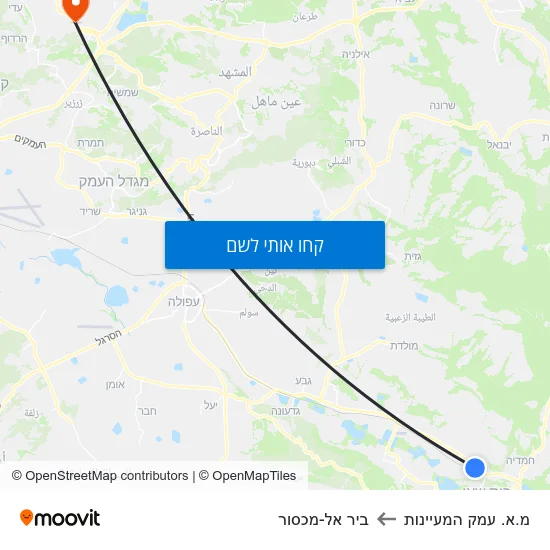 מפת מ.א. עמק המעיינות לביר אל-מכסור