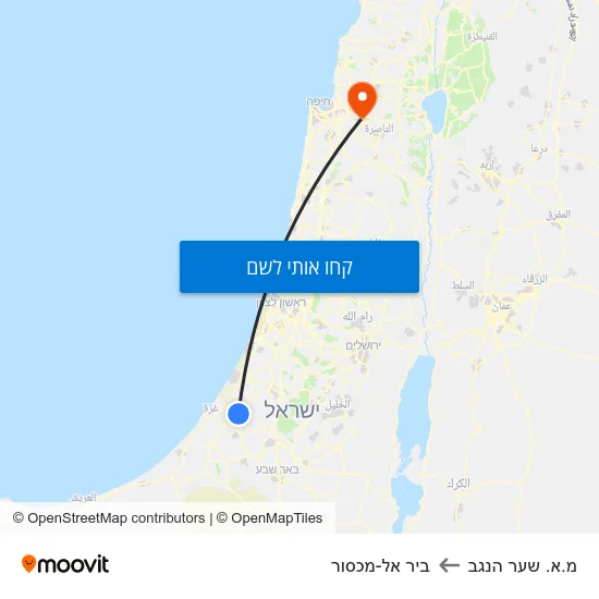 מפת מ.א. שער הנגב לביר אל-מכסור