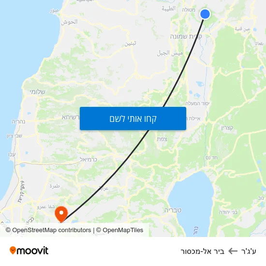 מפת ע'ג'ר לביר אל-מכסור