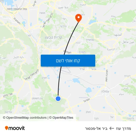 מפת מדרך עוז לביר אל-מכסור