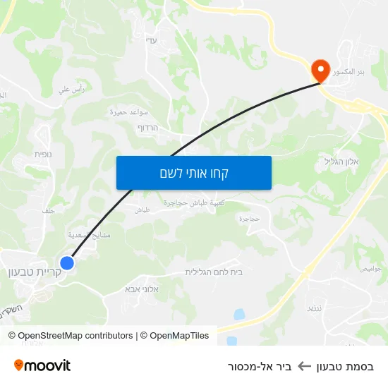 מפת בסמת טבעון לביר אל-מכסור