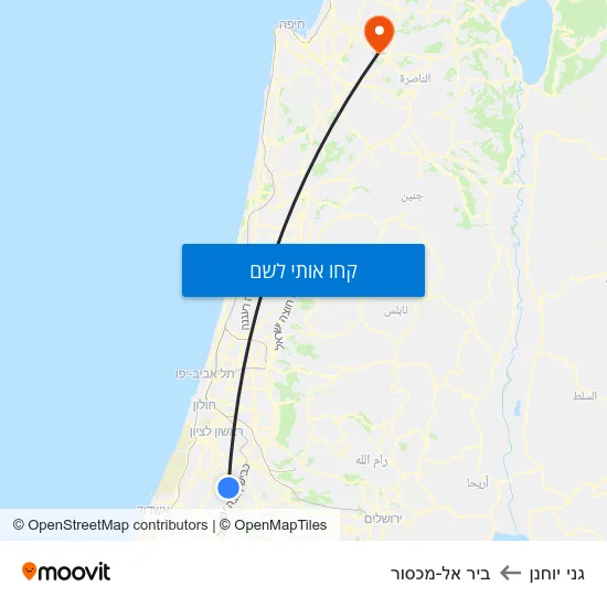 מפת גני יוחנן לביר אל-מכסור